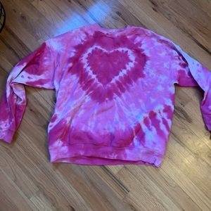 Urban Outfitters heart tie die sweatshirt